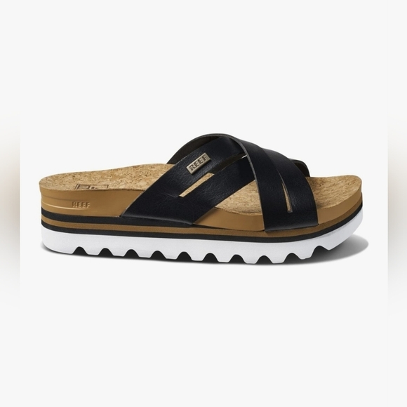 Women's REEF Cushion Bloom Hi Platform Fashion Sandal, Black, Size 6, EUC - Picture 3 of 14